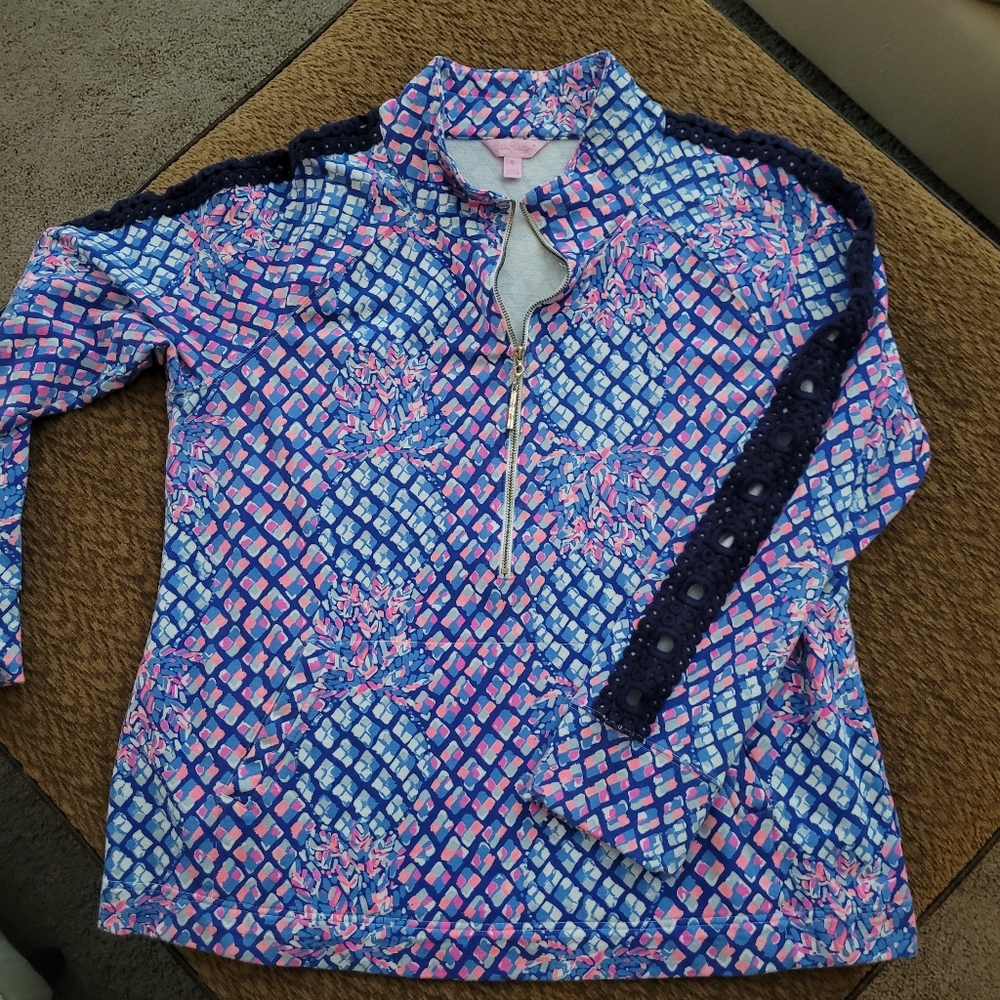 Lilly Pulitzer Colorful Patterned Long Sleeve Top